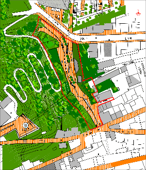 Immagine della planimetria dell'area, scala 1:1000