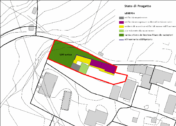 Planimetria dell'area: stato di progetto