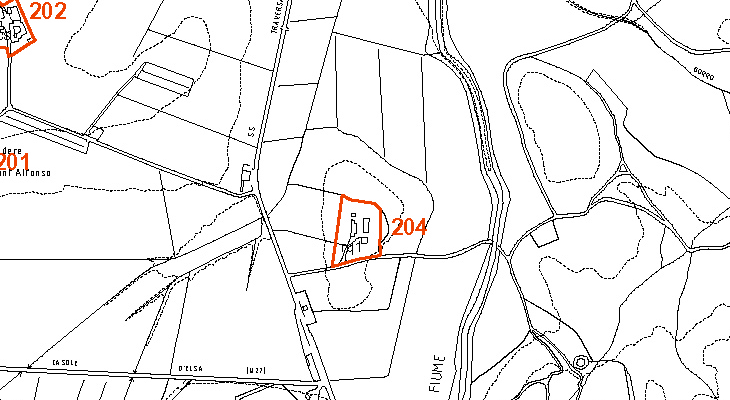 Inquadramento geografico dell'area che evidenzia la zona oggetto di questa scheda